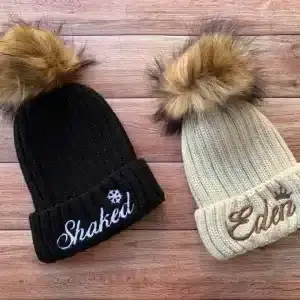 כובע צמר עם רקמת שם בעיצוב אישי