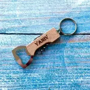 פותחן בקבוקים עם חריטה בעיצוב אישי-מחזיק מפתחות