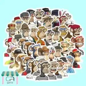 מהדוכן- מדבקות ויניל קופים 15יח' אקראי