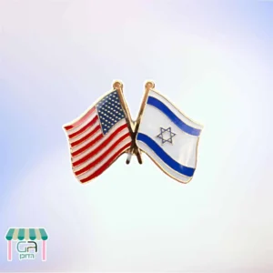 מהדוכן- סיכת דגל ישראל ודגל ארצות הברית